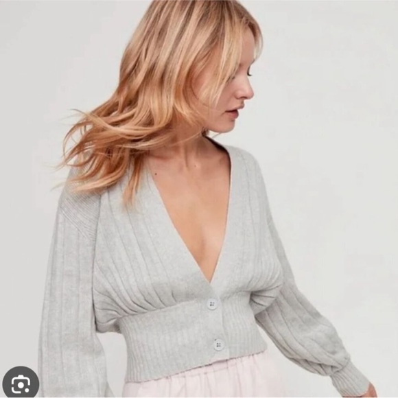 Aritzia Wilfred Thais Plunge Front Cardigan Size Small